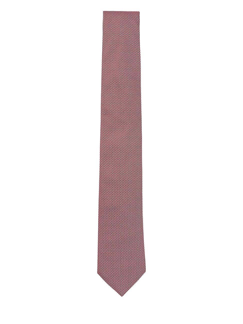 Mens Pure-Silk Tie with Jacquard-Woven Micro Pattern Product Image