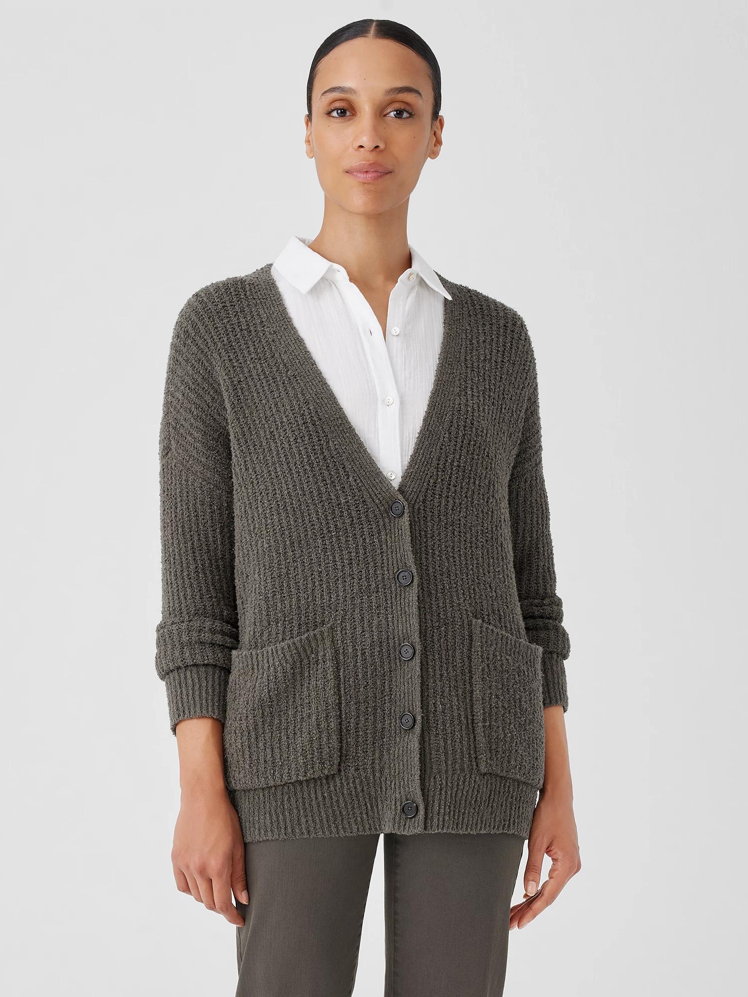 EILEEN FISHER Cotton Fluff Cardiganfemale Product Image