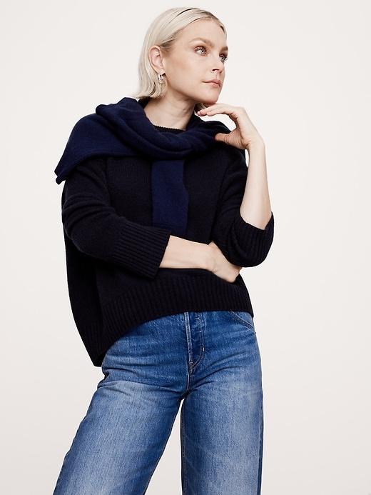 Oversized Midweight Cashmere Crew-Neck Sweater Product Image