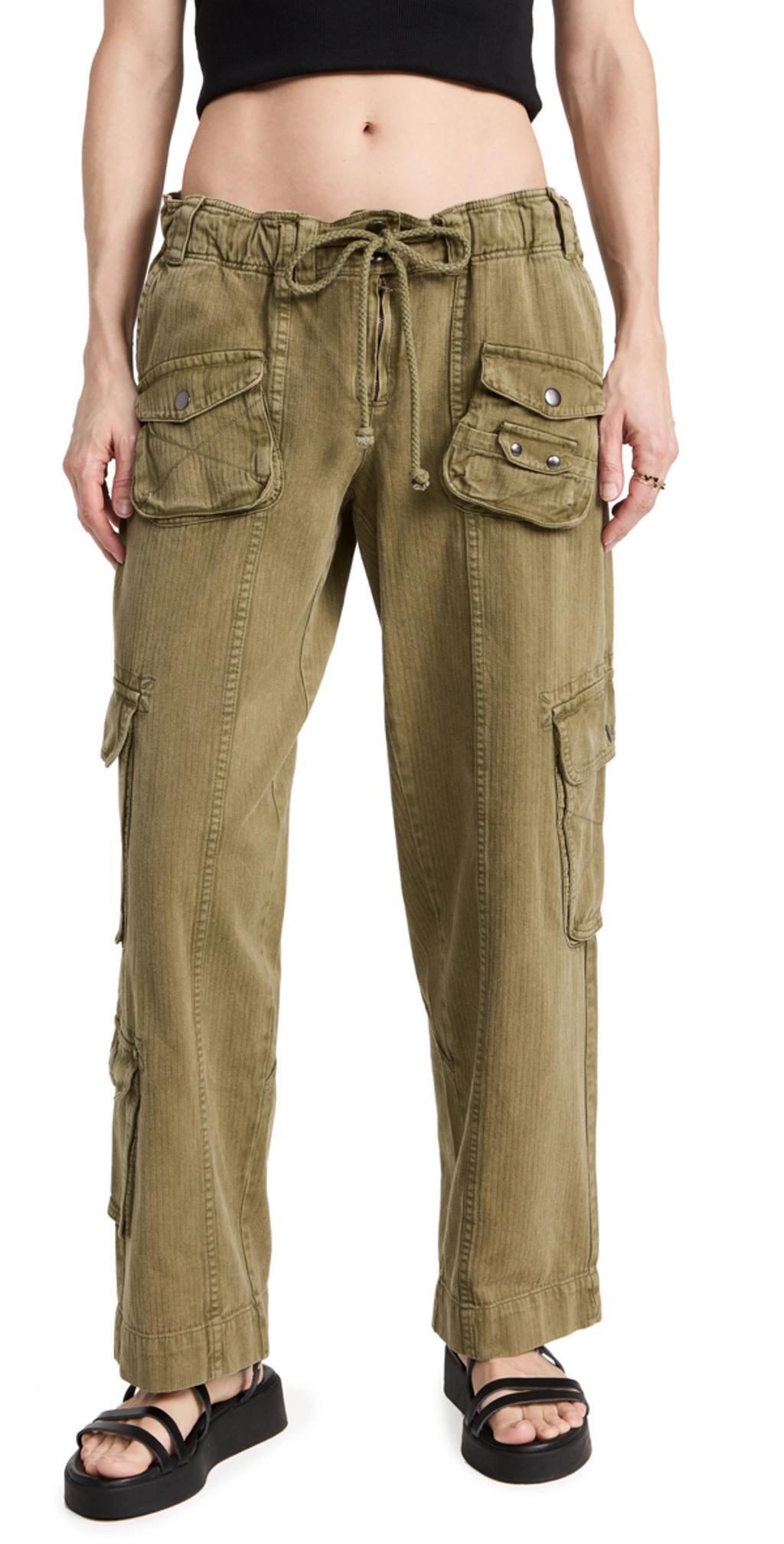 FREE PEOPLE Women's Tahiti Drawstring Cargo Pants In Dried Herb Product Image