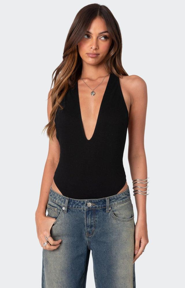 Edikted Women's Deep V Backless Bodysuit Product Image