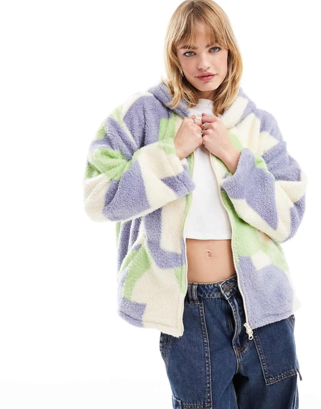 Monki oversized zip front hooded sweater Product Image