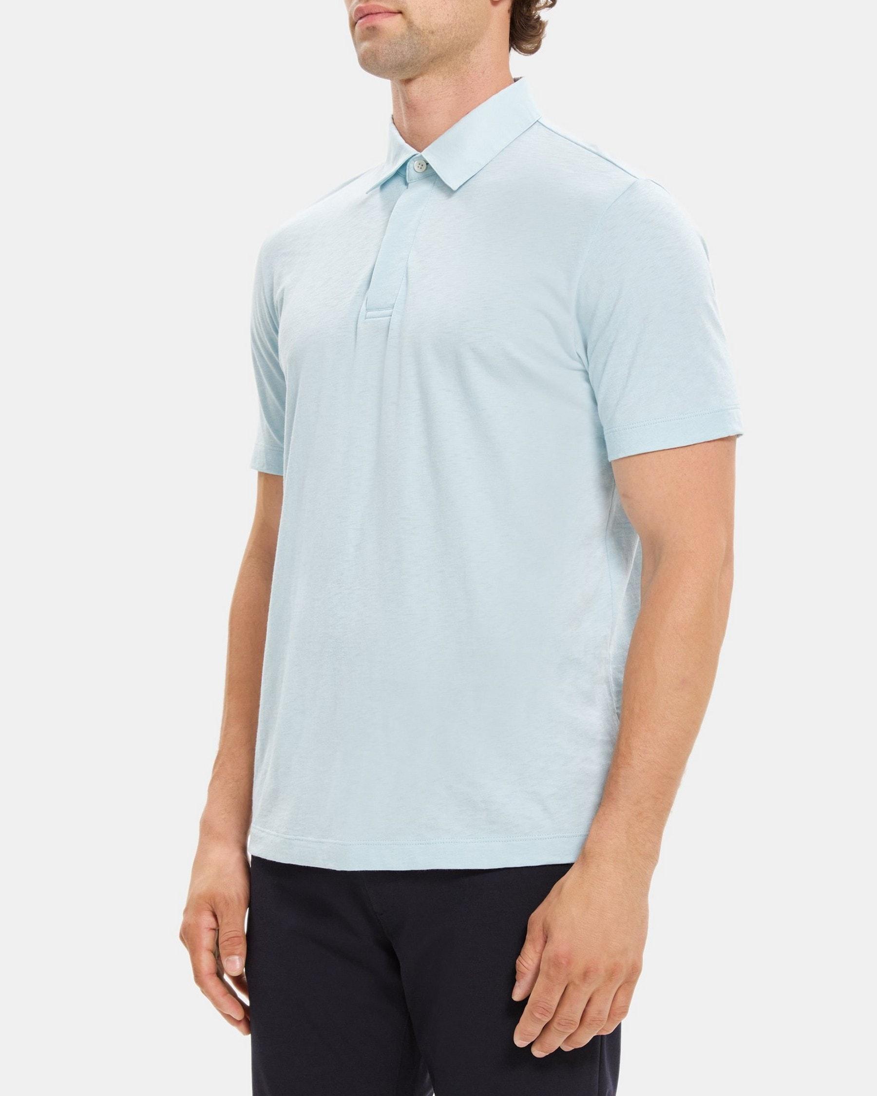 Contrast-Collar Polo in Modal Jersey Product Image