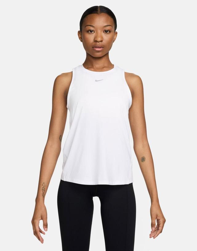 Nike One Training Dri-Fit classic tank top in white Product Image