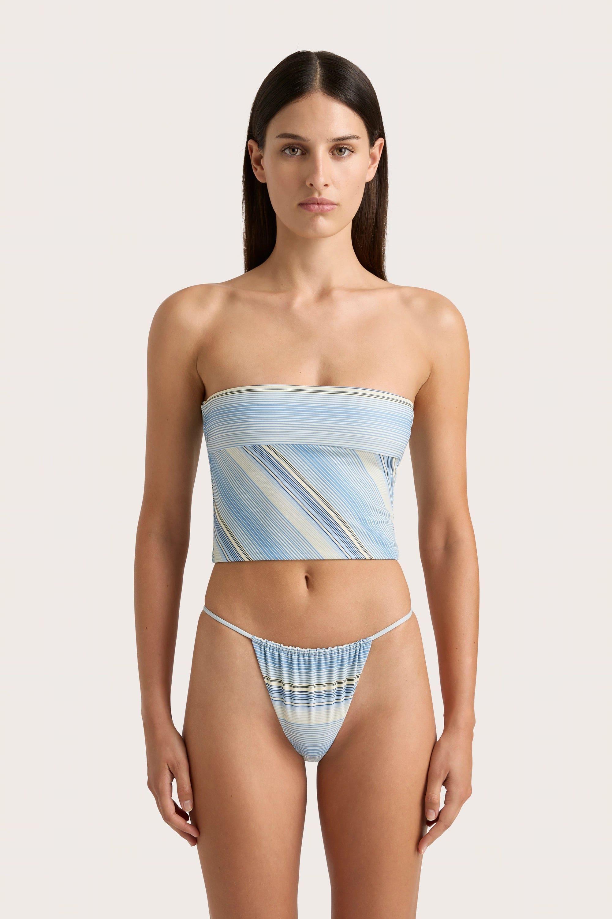 Jean Swim Top Futura Stripe Sky Blue Product Image