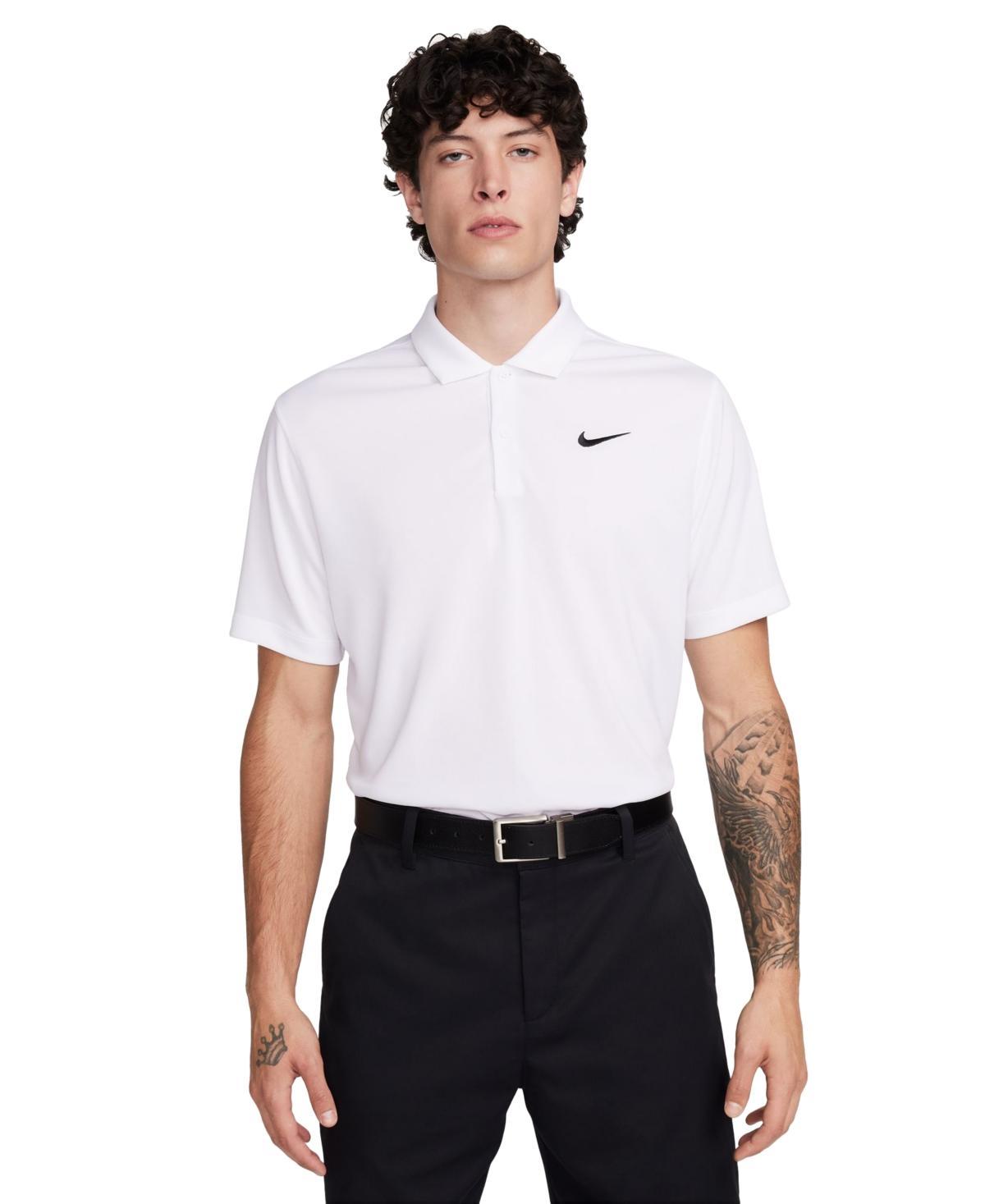 Nike Mens Relaxed Fit Core Dri-fit Short Sleeve Golf Polo Shirt - White Product Image