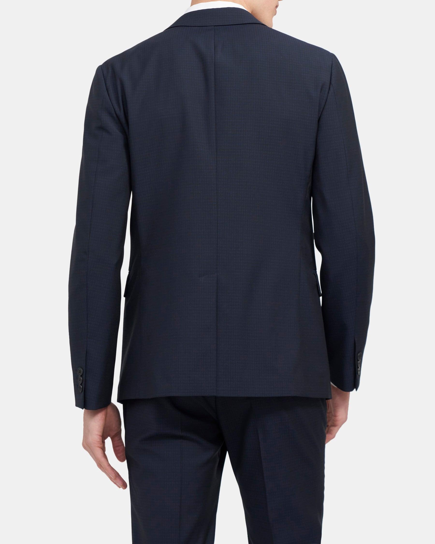 Unstructured Suit Jacket in Grid Wool Product Image