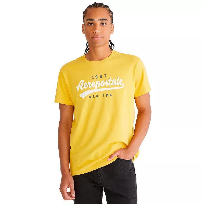 Mens Aeropostale Short Sleeve Graphic Tee, Boys Spicy Yellow Product Image