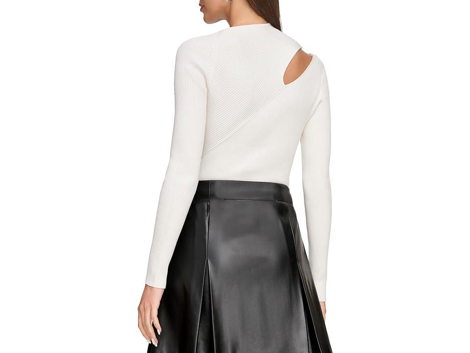 DKNY Cutout Shoulder Asymmetric Neck Rib Sweater Product Image