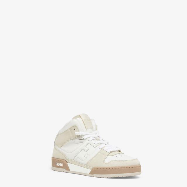 Fendi MatchWhite leather high-tops Product Image