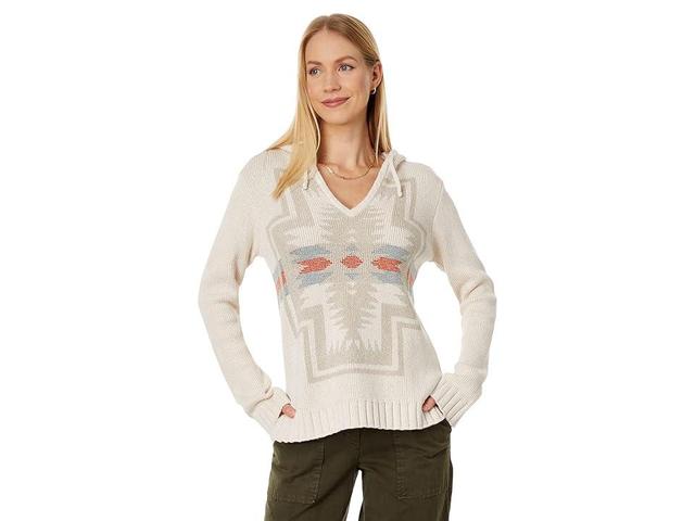 Pendleton Harding Cotton Pullover Hoodie (Ivory Heather Multi) Women's Clothing Product Image