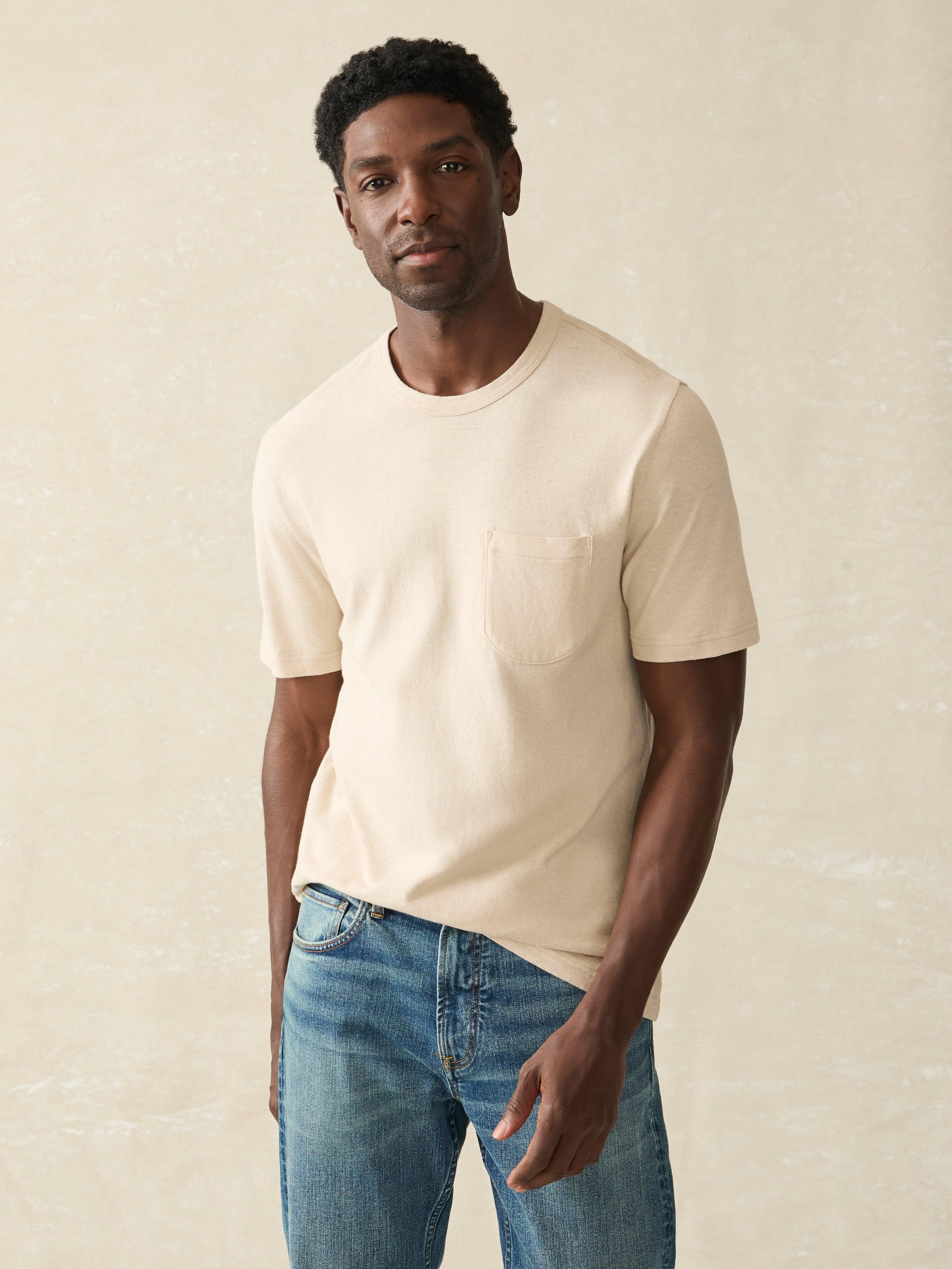 Short-Sleeve Hemp Blend Tee - Dusty Ivory Product Image