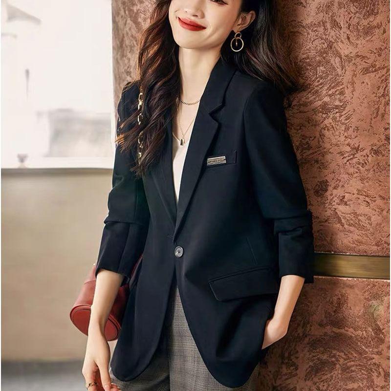 One Buttoned Plain Blazer Product Image