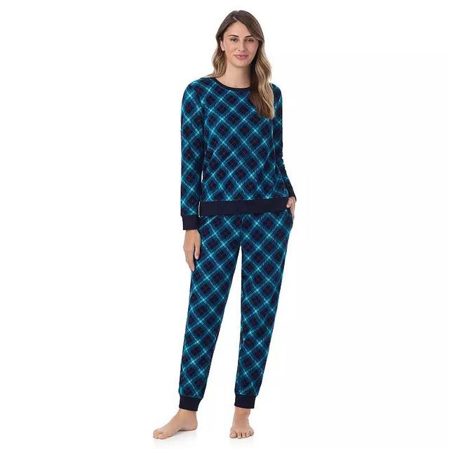 Womens Cuddl Duds Honeycomb Fleece Pajama Top & Pajama Joggers Set Product Image