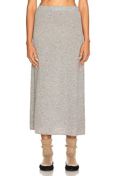 Helsa Einer Cashmere Midi Skirt Grey. (also in XS, S, M, L, XXS). Product Image