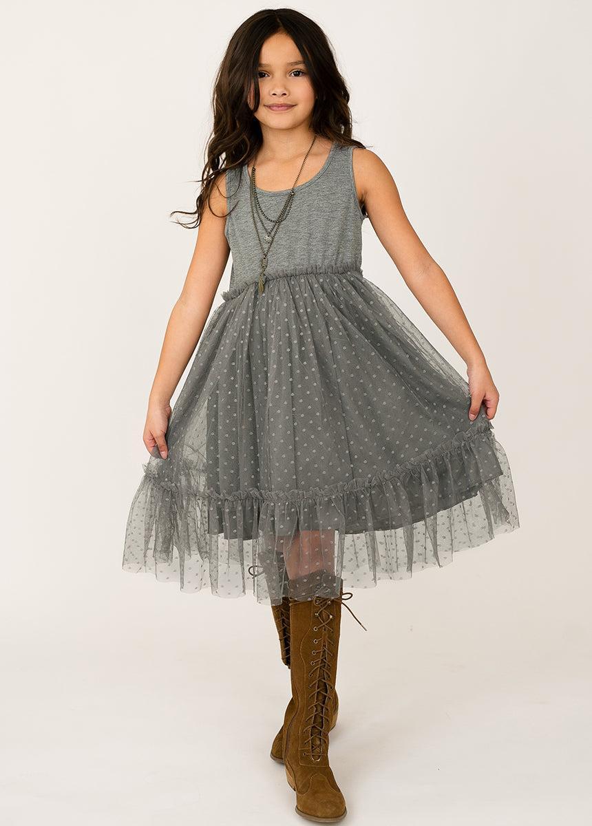 Leila Dress in Gray Product Image