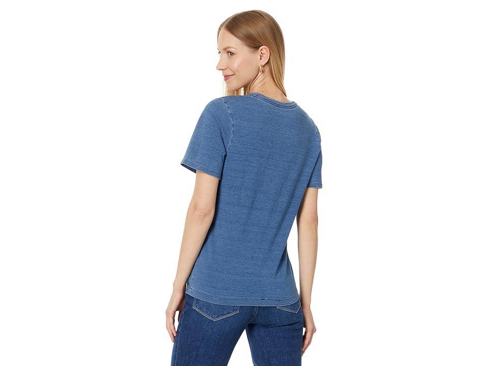 Faherty Sunwashed Crew Tee (Medium Indigo Wash) Women's Clothing Product Image