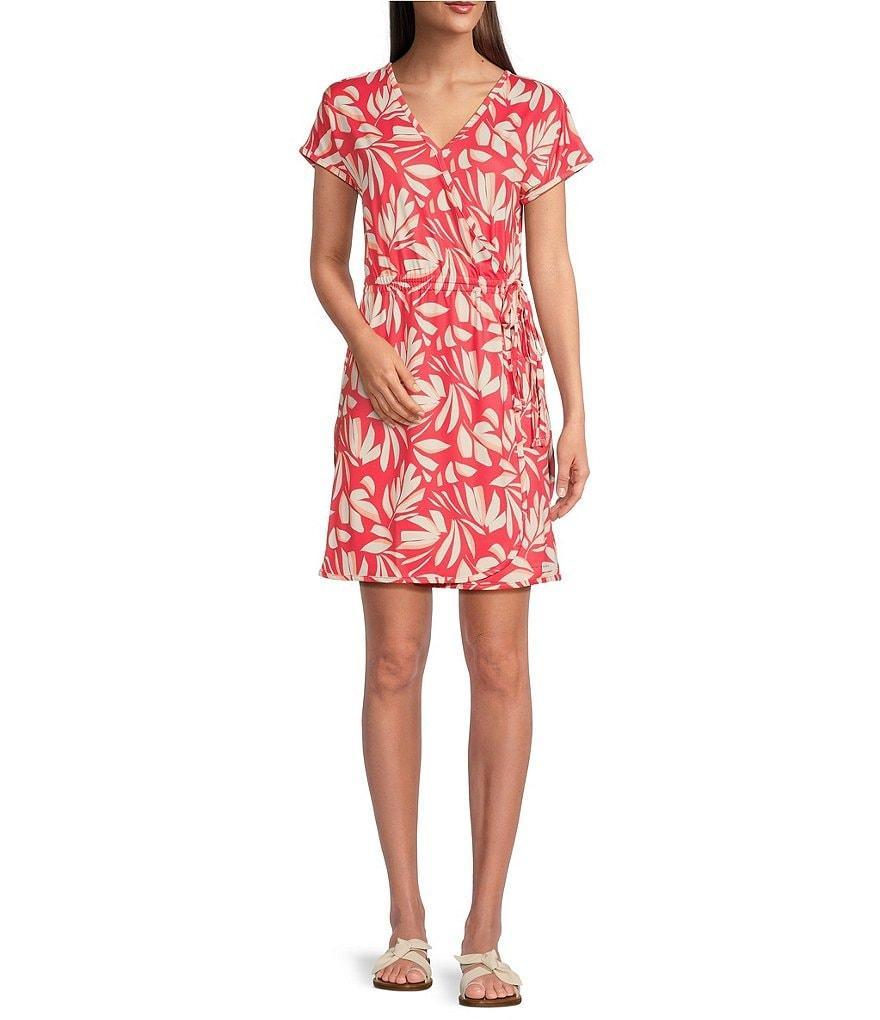 Columbia Chill River Printed Surplice V-Neck Short Sleeve Wrap Dress Product Image