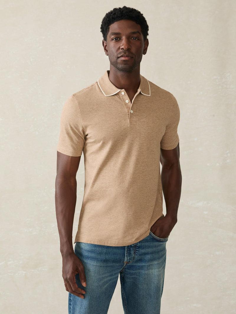 Movement™ Short-Sleeve Pique Polo Shirt - Driftwood Island Heather Product Image