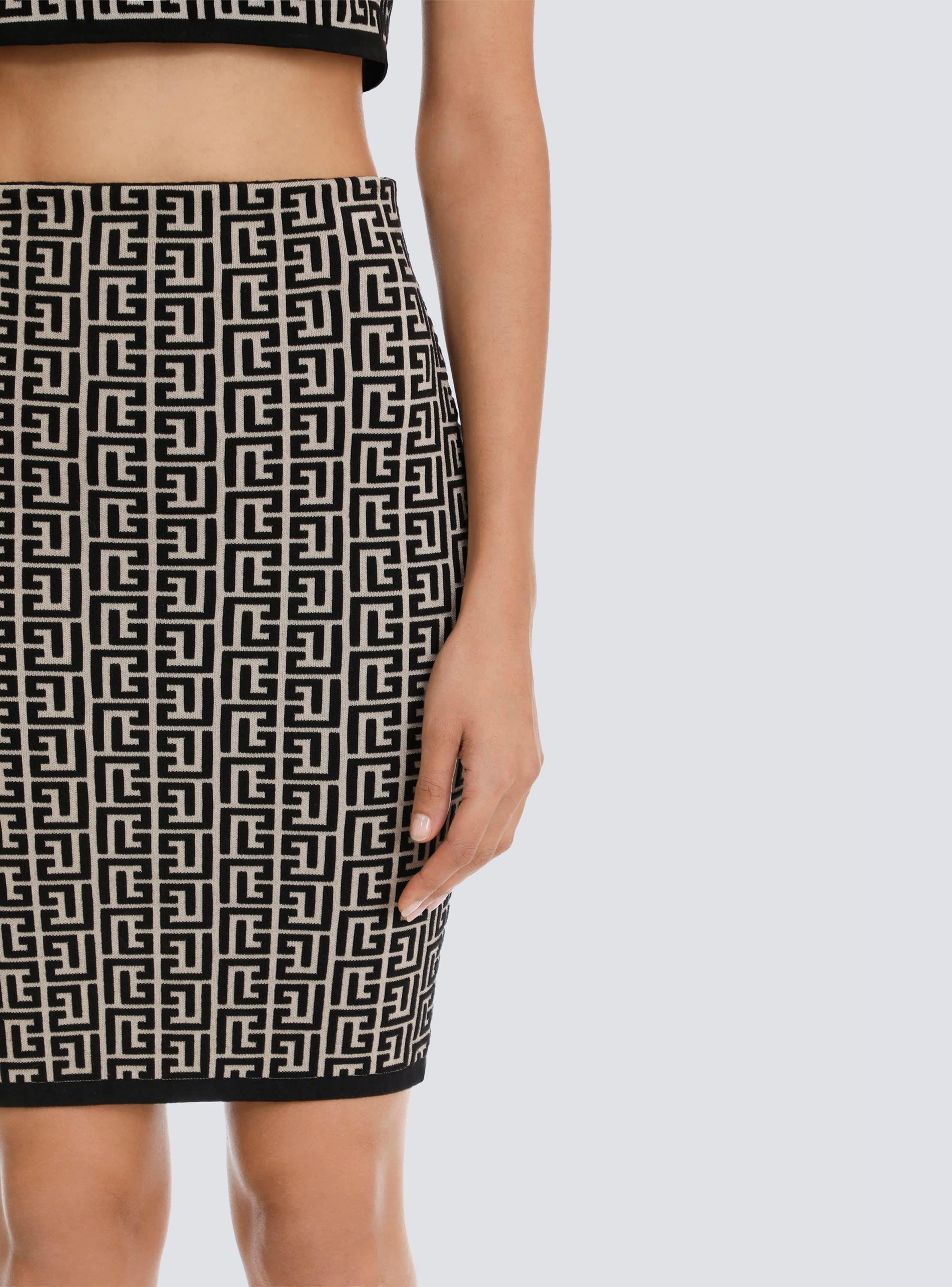 Balmain bicolor jacquard knit skirt Product Image