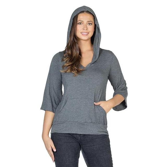 Womens 24seven Comfort Apparel Oversized Fashion Hoodie Top Grey Product Image