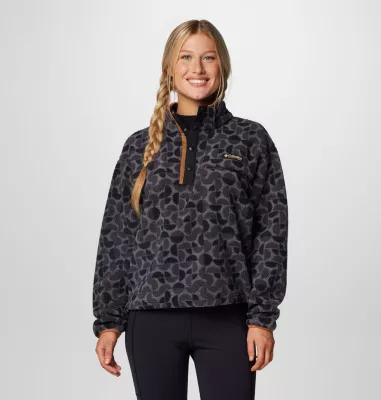 Columbia Women's Helvetia II Printed Cropped Half Snap Fleece Pullover- Product Image