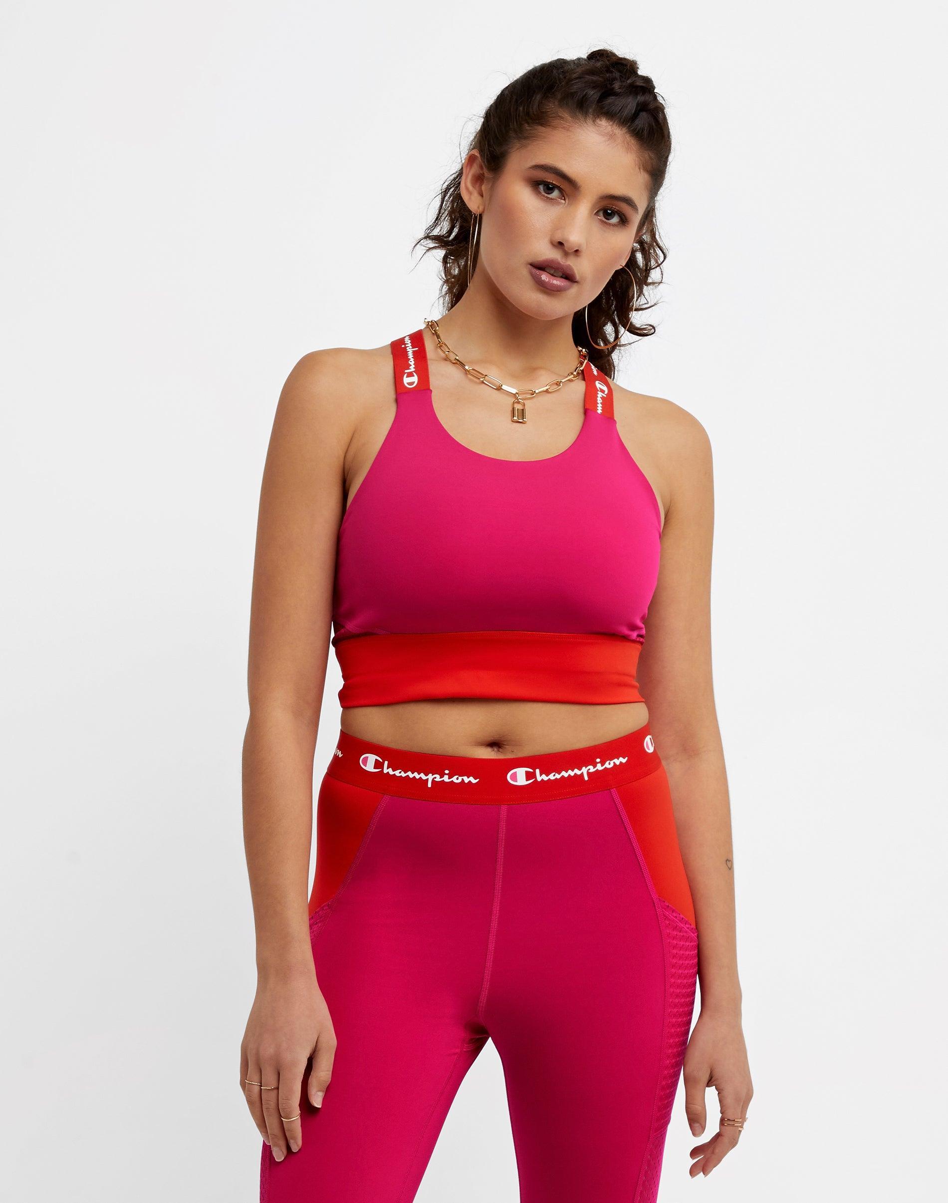 Champion Absolute Crop Top (Strawberry Rouge/Red Flame) Women's Clothing Product Image