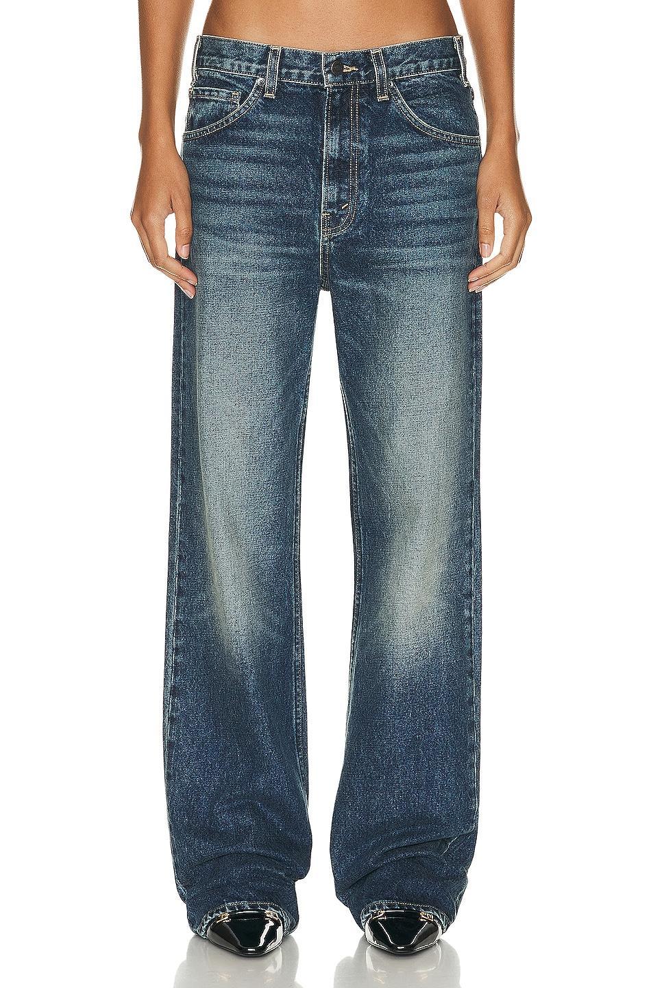 NILI LOTAN Mitchell Wide Leg in Simon Wash - Denim-Dark. Size 26 (also in 25, 28, 29, 30, 31). Product Image