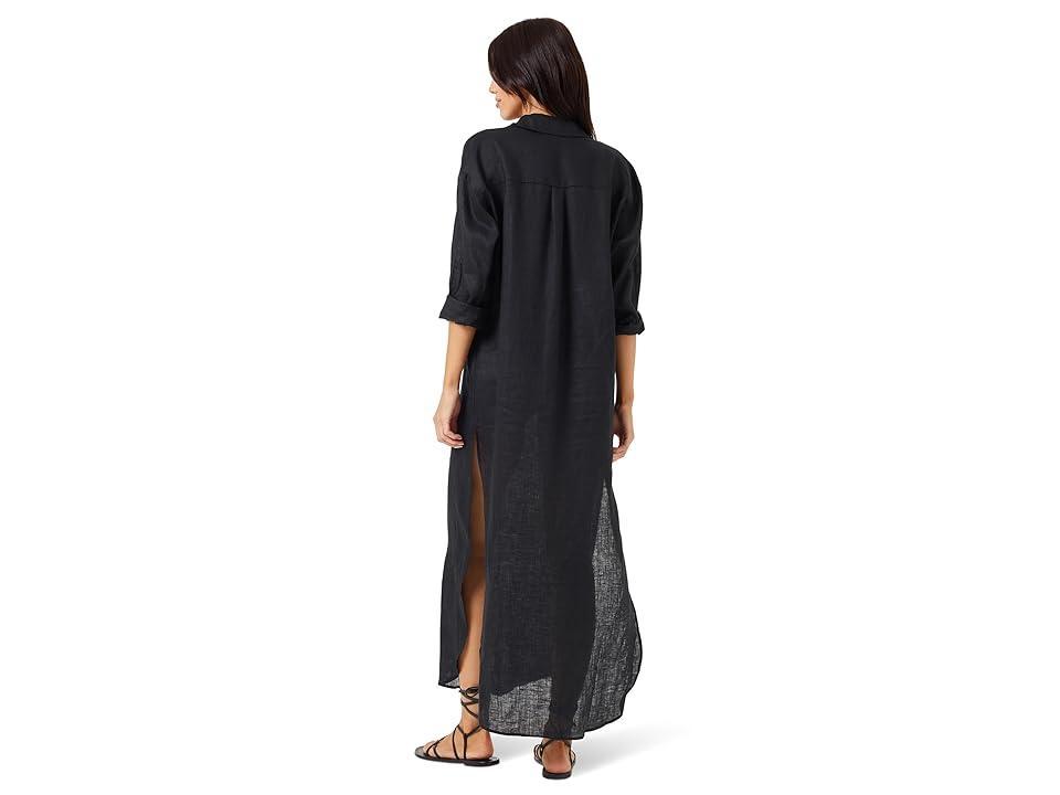 L Space Capistrano Long Sleeve Linen Cover-Up Tunic Dress Product Image