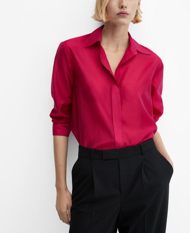 Mango Womens Concealed Button Shirt Product Image