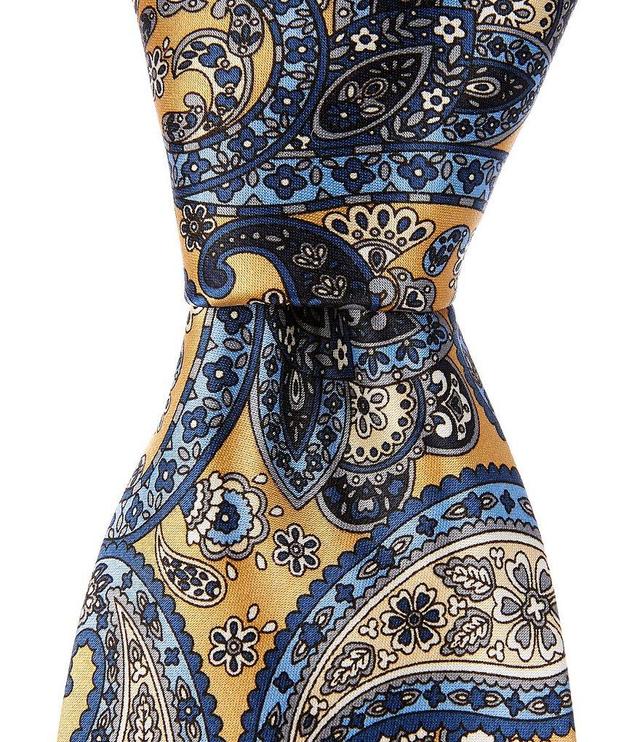 Hickey Freeman Paisley Printed 3#double; Silk Tie Product Image