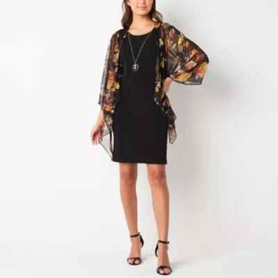 Studio 1 Womens Faux-Jacket Dress With Removable Necklace Product Image