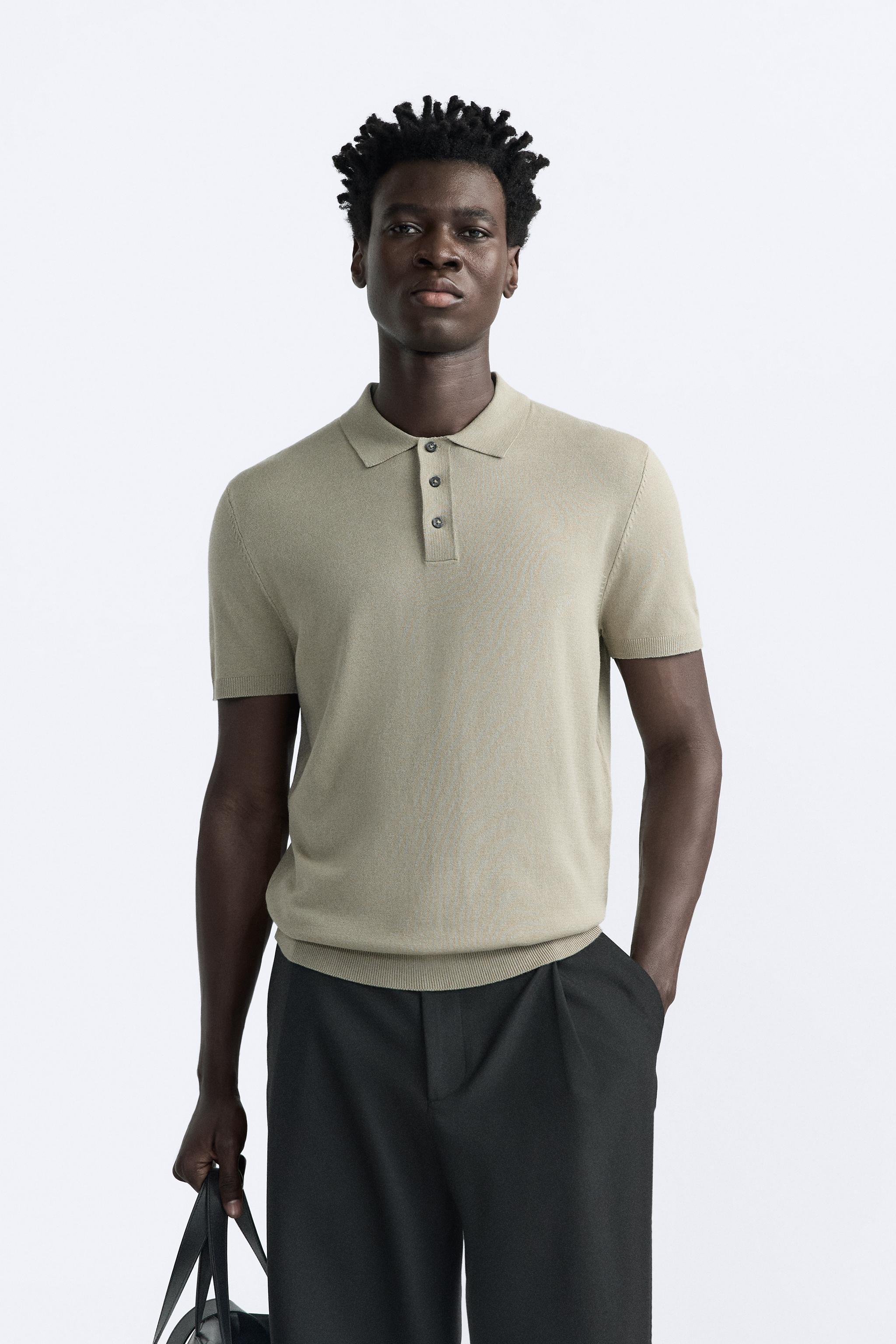 VISCOSE BLEND KNIT POLO SHIRT Product Image