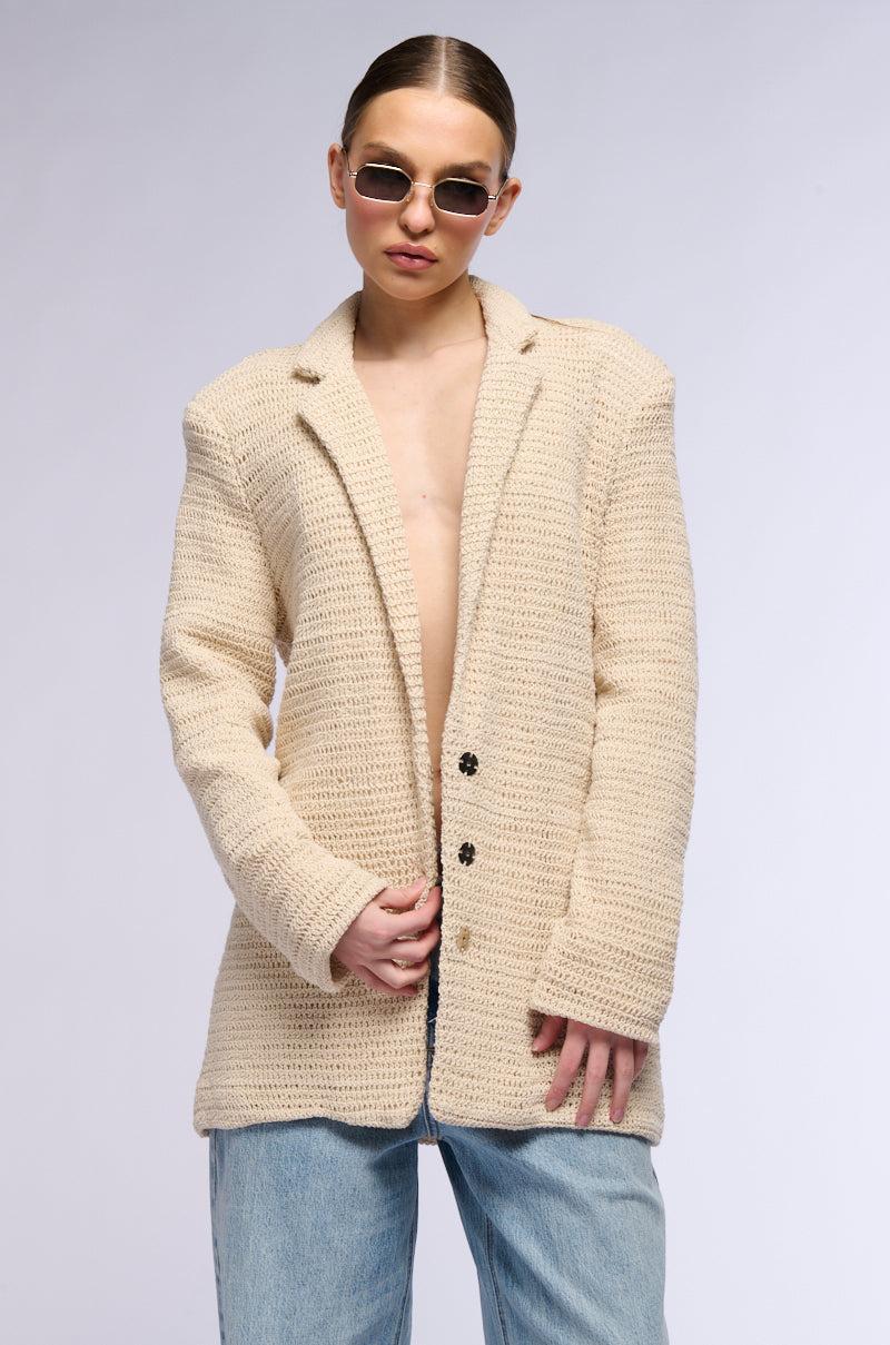 CLASSIC OVERSIZED CROCHET BLAZER Product Image