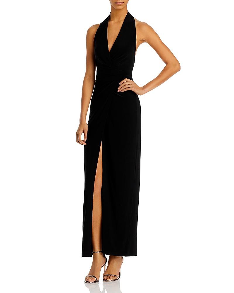 Womens Halter Wrap Straight Gown Product Image