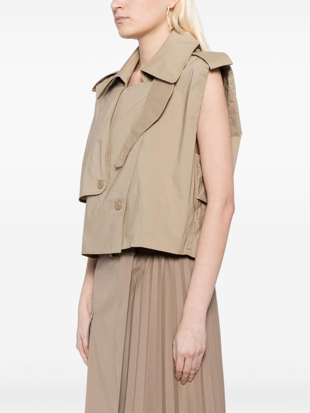 double-breasted trench vest Product Image