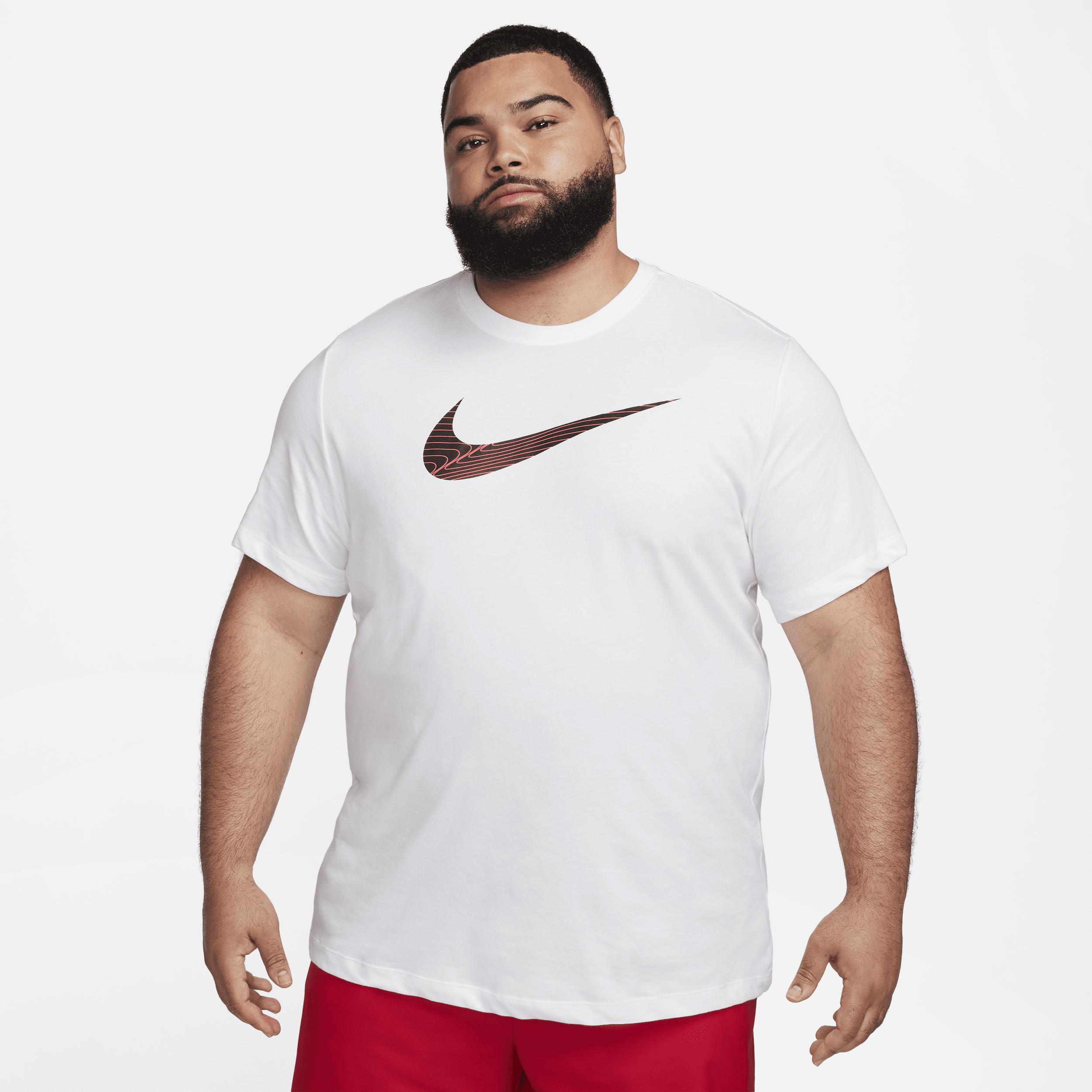 NIKE Men's Dri-fit Logo Fitness T-shirt In White Product Image