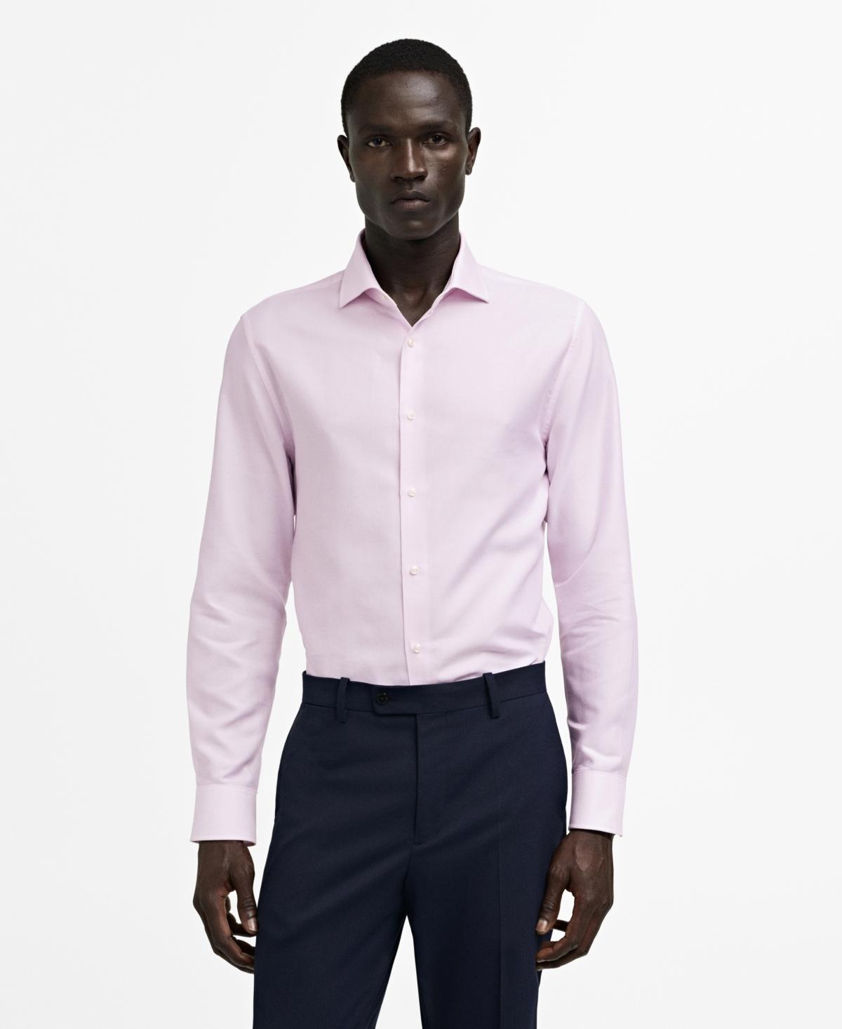 Mango Mens Micro-Stripe Twill Dress Shirt Product Image