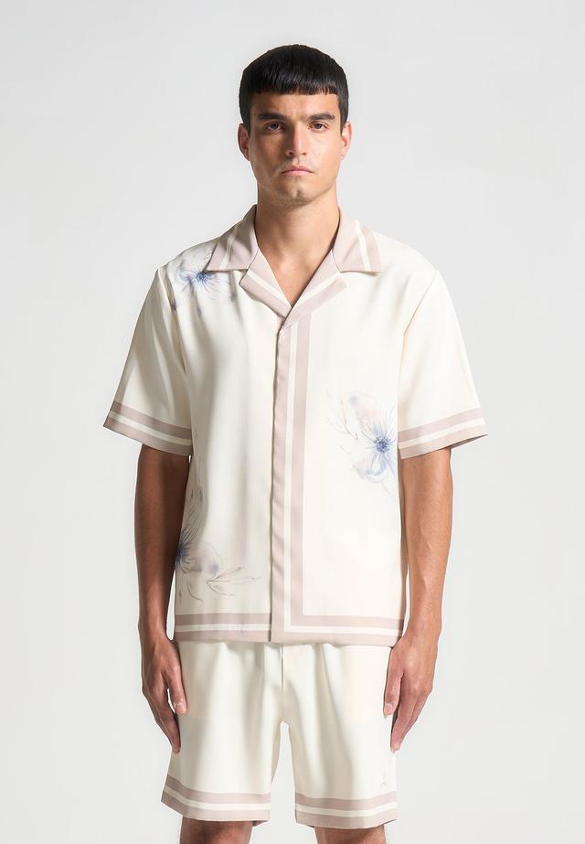 Floral Border Resort Shirt - Cream Male Product Image