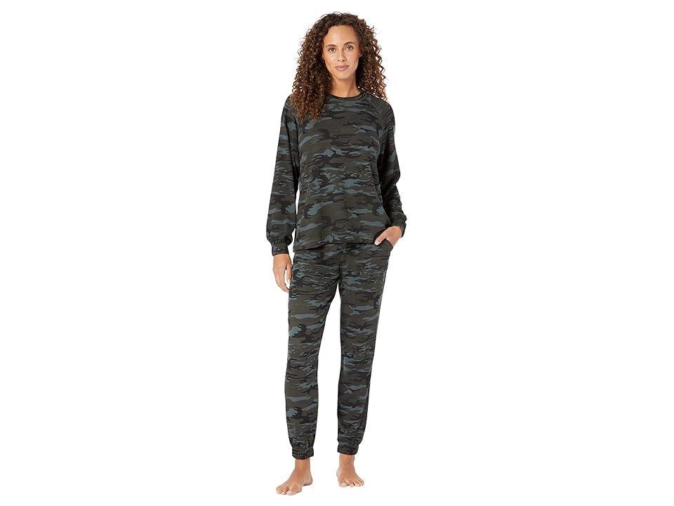 Sanctuary Long Sleeve Popover and Joggers PJ Set (Camo) Women's Pajama Sets Product Image