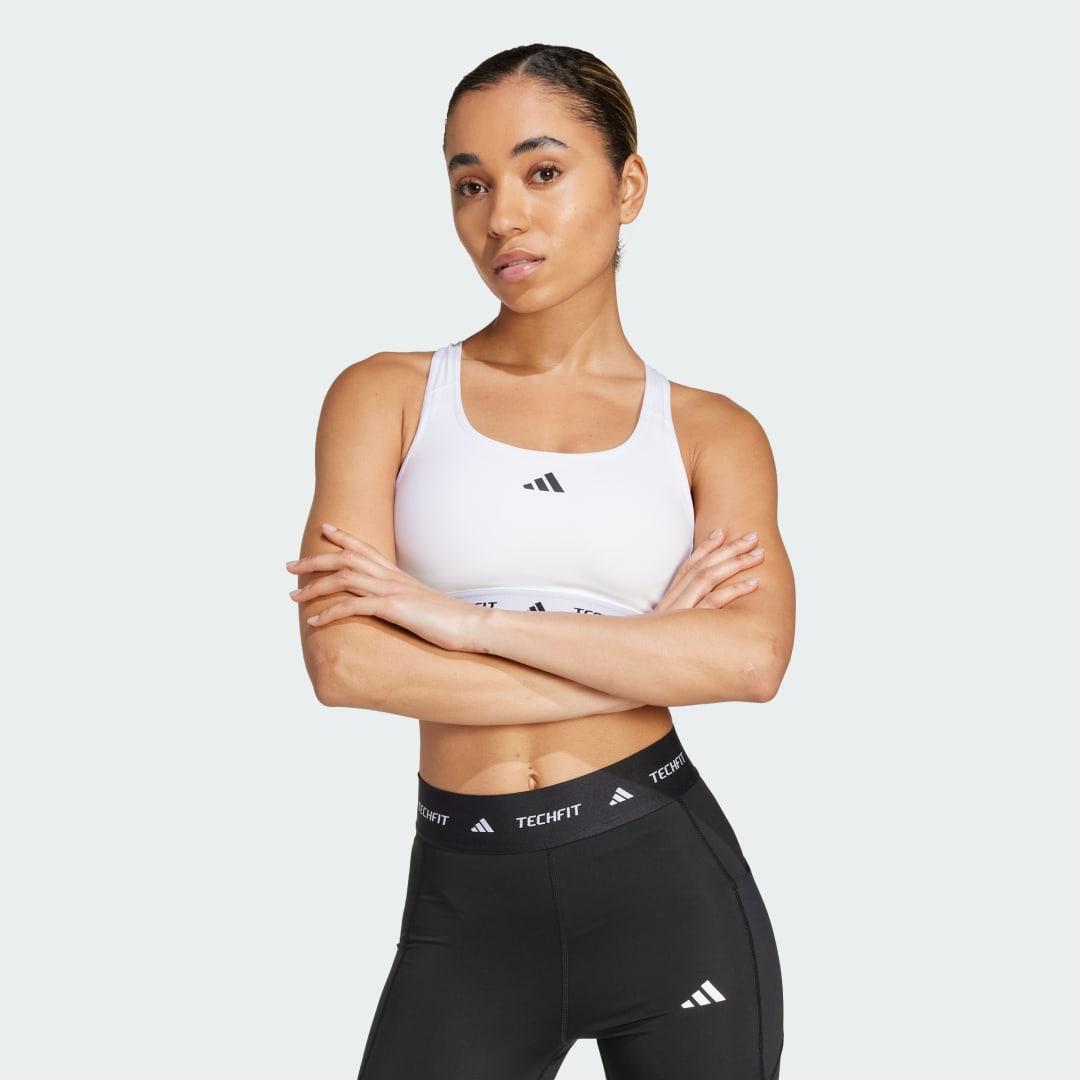 adidas Techfit Bra White M Womens Product Image