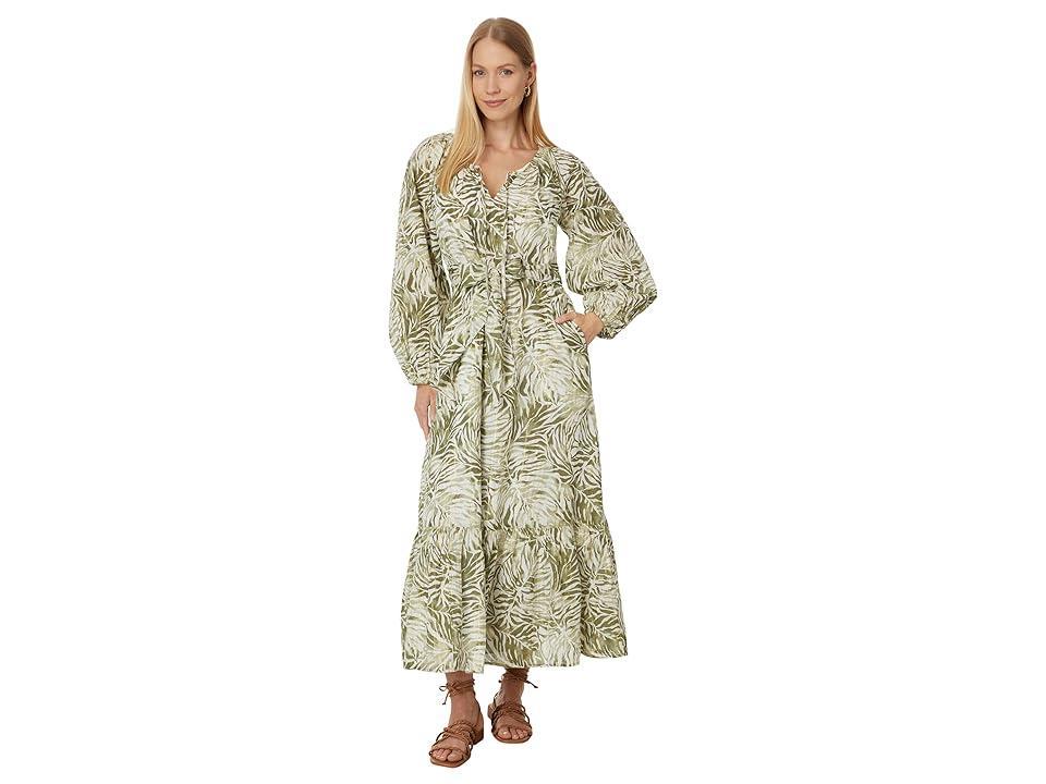 Tommy Bahama Monstera Mirage Maxi Dress (Tea Leaf) Women's Dress Product Image