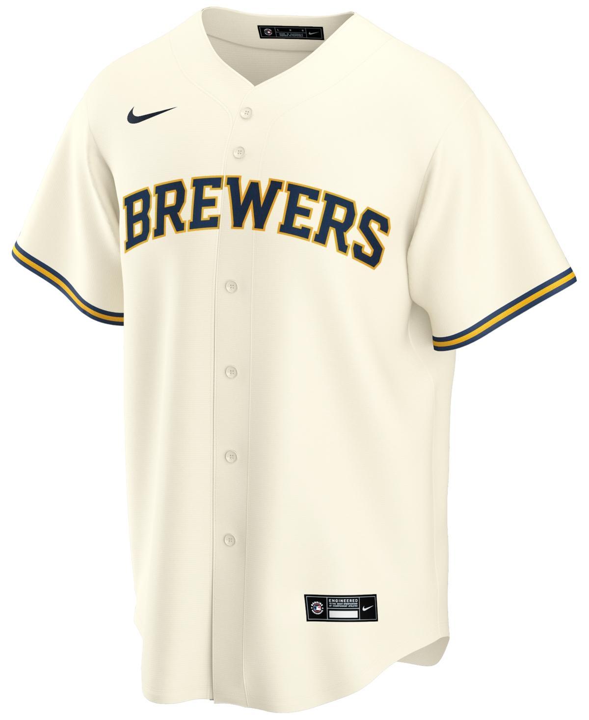 Nike Mens Milwaukee Brewers Official Blank Replica Jersey - Ivory Product Image