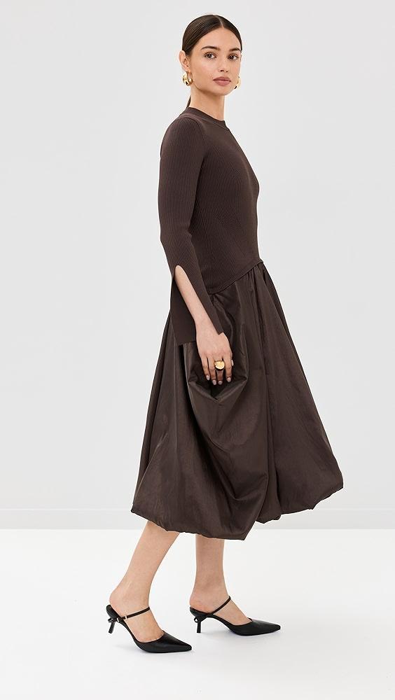 SIMKHAI Kenlie Mock Neck Midi Dress | Shopbop Product Image