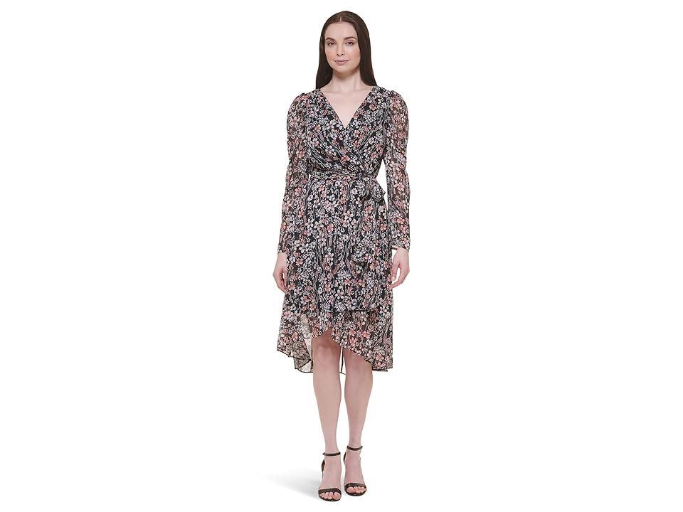 Tommy Hilfiger Woven Wrap Dress Multi) Women's Dress Product Image