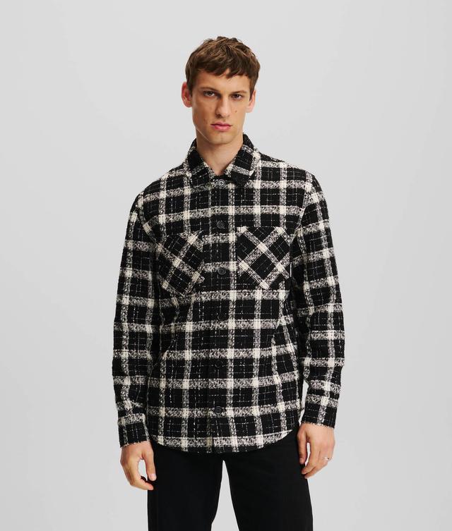 CHECKED BOUCLÉ OVERSHIRT Product Image