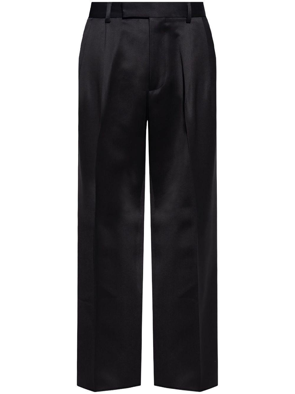 Straight Leg Pleated Trousers In Black Product Image