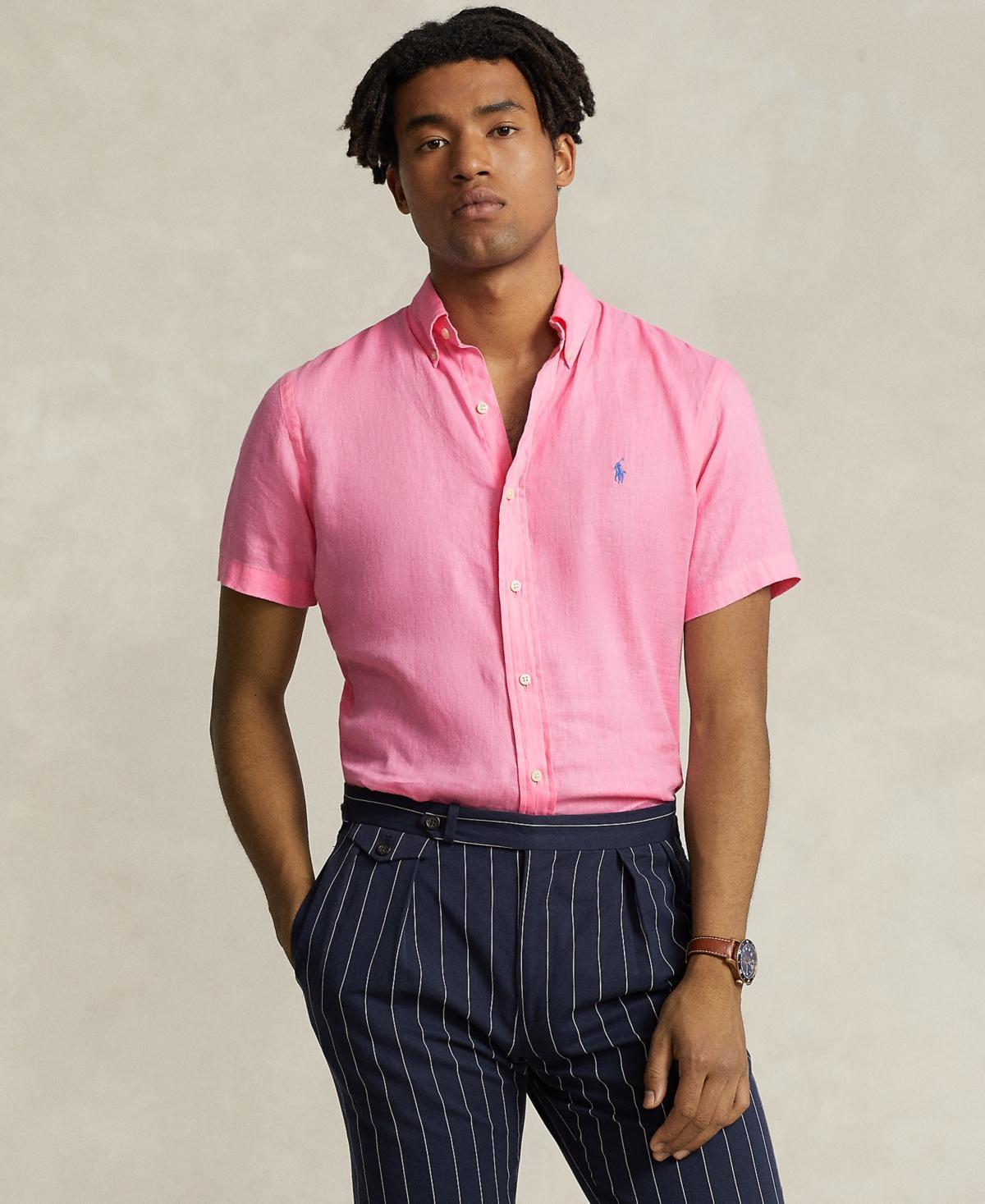 Polo Ralph Lauren Mens Short-Sleeve Linen Button-Up Product Image