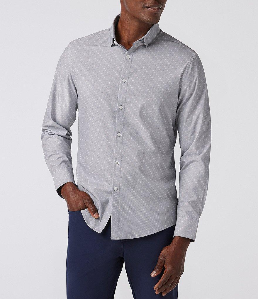 Mizzen+Main Performance Stretch Leeward No Tuck Dot Print Long Sleeve Woven Shirt Product Image