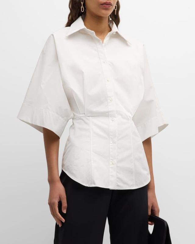 The Elsa Button-Front Top with Split Back Product Image